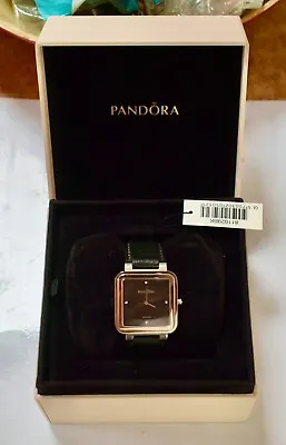 NWT Authentic PANDORA GRAND CUSHION Black Diamond M/L W/Watch Works Orig Box IWO • $295