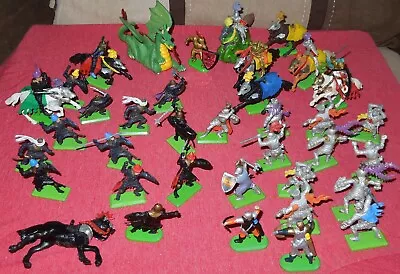 Large Lot Of Vintage Britains Deetail Knights Saracens Horses & Dragon • $29.99