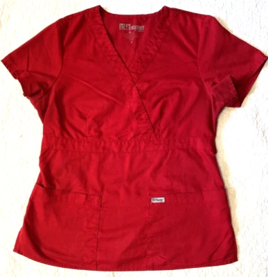 $9.99 • Buy Grey's Anatomy By Barco RED Scrub Top Women's Size Medium EUC