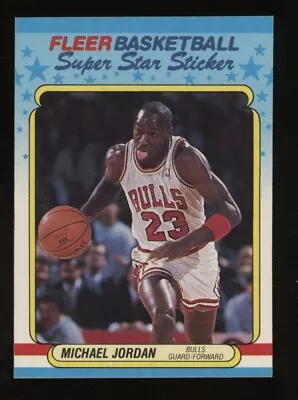 1988 Fleer Basketball Sticker #7 Michael Jordan Chicago Bulls HOF • $3