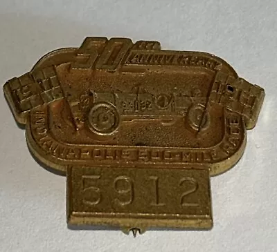 Vintage Indianapolis 500 Race 50th Anniversary 1911-1961 Bronze? 5912 Badge Pin • $40.99