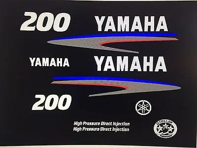 Yamaha 200 Hp HPDI Outboard Engine Decal Kit High Pressure Direct Injection  • $68.99