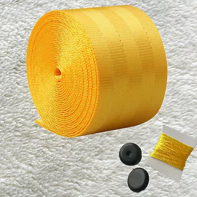 Car Seat Belt Webbing Polyester Safety Retractable Yellow Durable 3.6m USA STOCK • $10.95