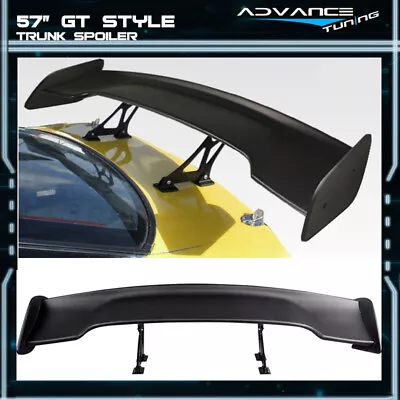 Universal 57 Inches GT Style Adjustable Rear Trunk Spoiler Unpainted Black - ABS • $108.99