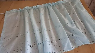 Baby Blue Broderie Anglais.French Cafe Half Curtain*bistro Cottage Window  • £14.99