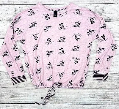 Disney Womens Top Sz XL Mickey & Minnie Mouse Light Pink Super Soft Sweater • $17.95