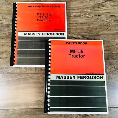 Lot Massey Ferguson 35 Tractor Parts Catalog Service Repair Manual Shop Book MF • $46.97