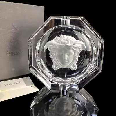 Versace Rosenthal Ashtray Medusa Lumiere Ashtray Clear 16cm 6 In USED Large Size • $177.90