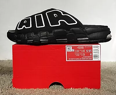 Size 9M- Nike Air More Uptempo Slide NA Black/White-Black-Clear DV2137-001 • $74