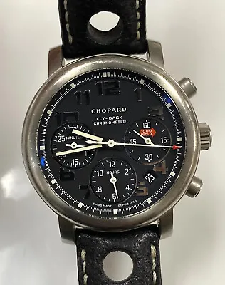 Chopard Mille Miglia Flyback Chronograph Black Titanium Rubber Strap Watch 8902 • $2750