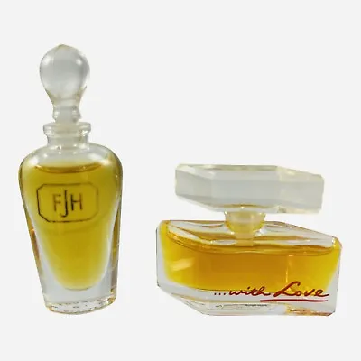 Vintage Miniature Fred Hayman FJH With Love Perfume Bottles Lot Set Of 2 Full • $34.99