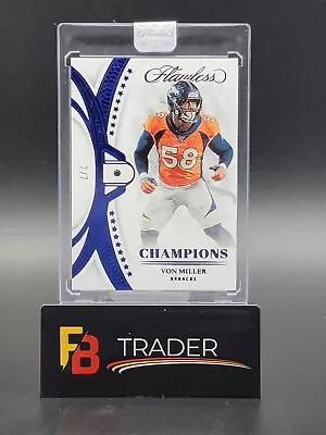 2022 Panini Flawless Champions Von Miller Sapphire 7/7 Broncos Sealed • $149