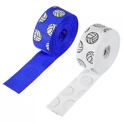 2Roll 7/8 ×5Yard Volleyball Grosgrain Craft Ribbon Burlap Ribbon White Blue • $9.05