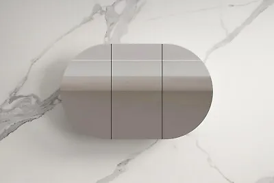 750-1500mm ROSY Semi Matte White Oval Bathroom Mirror Storage Shaving Cabinet • $949