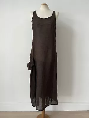 £18 • Buy CREA CONCEPT Brown Linen Blend Maxi Dress /Pinafore Size 38 UK 10