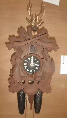 German Made Black Forest. Linden Wood Hunter 8 Day Cuckoo Clock CK3039 • $189.95