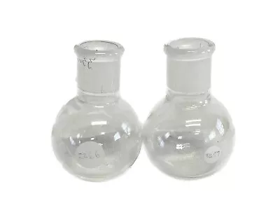 (Lot Of 2) Laboratory 50mL 19/22 Glass Round Bottom Distilling Flask Single Neck • $26.99