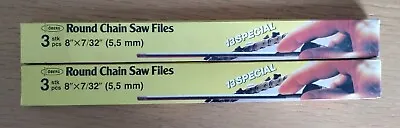 Oberg Sandvik Round Chain Saw Files 8  X 7/32 (5.5mm) 13 Special - Box Of 6. • £12
