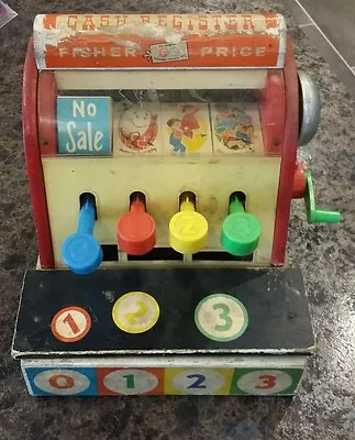 Vintage  Fisher  Price  Wooden  Cash Register #972 No Coins For Parts Or Restore • $6.97