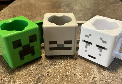 Minecraft Stacking Coffee Mugs Set Of 3 Creeper Skeleton And Ghast • $15