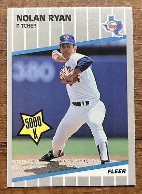 Nolan Ryan 1989 Fleer Update 5000k U-67 NM+ HOF Texas Rangers MLB #/ • $0.99