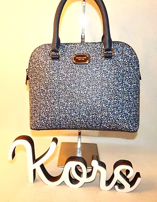 Michael Kors Handbag Purse Bag 38SBCCPS2R Cindy Domed Floral Blue White Flowers • $48