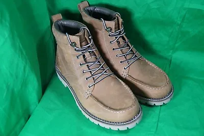 Eddie Bauer Mens Severson Moccasin Toe Boot Brown Leather Size 10 • $58.87