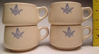 Vintage Masonic Temple & Easter Star 4 Heavy Coffee Cup / Mugs By McNicol Roloc • $34.99