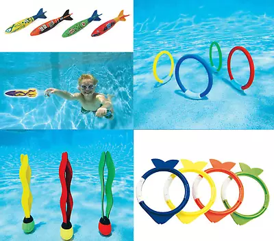 Underwater Diving Toys Dive Ring/Torpedo/Sticks Swimming Pool Toy Game Kids FUN • £3.85