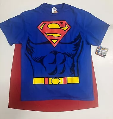 DC Comics Superman Adult T Shirt W/ Detachable Cape • $19.93