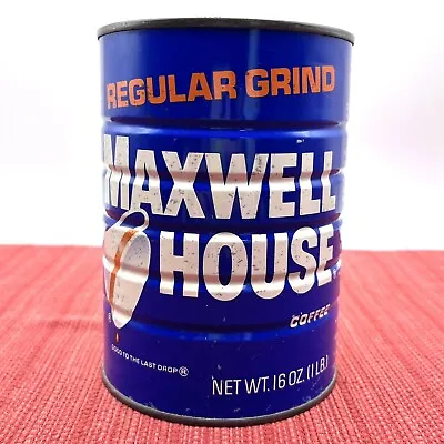 Vintage Maxwell House One Pound Coffee Tin Can Empty No Lid Regular Grind • $12.99