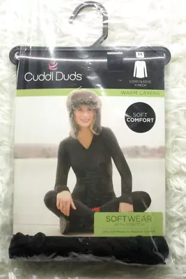 $9.95 • Buy Cuddl Duds Women Size M Medium Soft Wear Long Sleeve V Neck Black Comfort *New*
