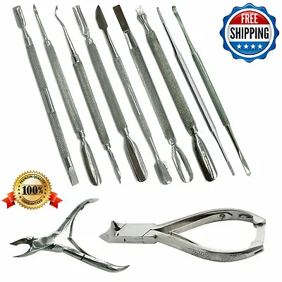 Stainless Steel 11 Pc Podiatry Chiropody Manicure Pedicure Nail Care Tools Kit • $29.99