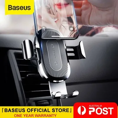 $26.99 • Buy Baseus Qi Wireless Charger Car Mount Phone Holder Rack Automatic Clamping Stand