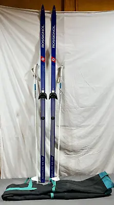 Rossignol Acrylite 49 AR 210cm Waxless XC Skis Trol 3-Pin Bindings Excel Poles • $99.95