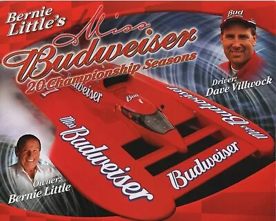 Miss Budweiser Hydroplane Racing Bernie Little Dave Villwock 20x Champions Print • $24.99