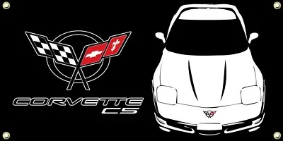 Big Banner Corvette C5 Front Silhouette Sign Poster Racing 4'x2' • $63.98