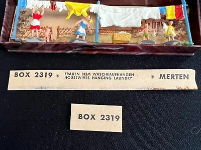 Vintage Merten Box 2319 Housewives Hanging Laundry Miniature Figures W. Germany • $14