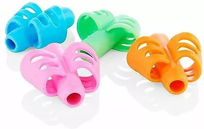 £4.55 • Buy Butterfly Junior Pencil Grips Writing Aid Holder Assorted Colours - Pack 4