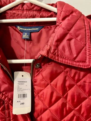 $100 • Buy Brooks Brothers Women's Fitted Quilted Jacket - Red - Size 0 (8) RRP $349