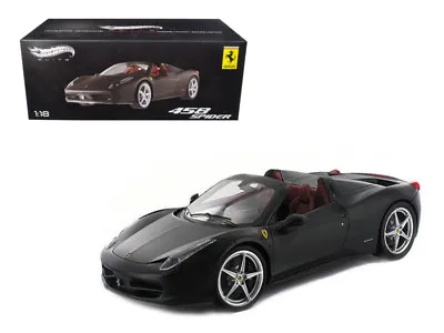 1/18 Hot Wheels Ferrari 458 Spider Elite Edition Diecast Model Matte Black X5485 • $75.95