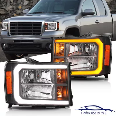 For 2007-2013 GMC Sierra 1500 2500HD 3500HD LED DRL Headlights W/ Dynamic Signal • $198.79