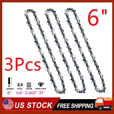 3pcs 6  Chainsaw Chains For 6 Inch Mini Cordless Electric Chain Saw Wood Cutter • $9.99