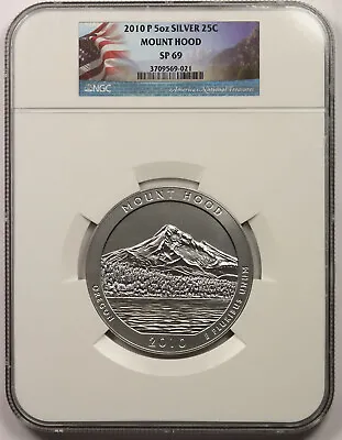 2010-P Mount Hood Silver 5oz 25C SP 69 NGC America The Beautiful • $275