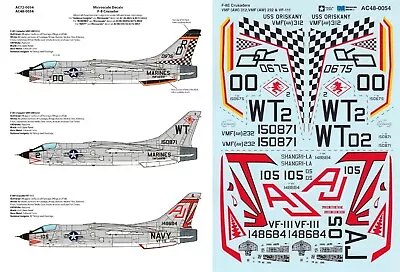 MICROSCALE DECALS 1/48 F-8E/H Crusaders VMF(AW)-232 VMF(AW) 312 VF-111(USMC/USN) • $10.72