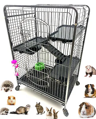 Large 37  4-Solid Level Guinea Pig Ferret Rabbit Squirrel Chinchilla Hutch Cage • $73.40