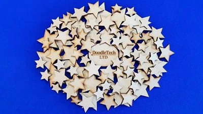£1.99 • Buy Wooden Stars Laser Cut MDF Blank Embellishments Craft Decorations Shapes