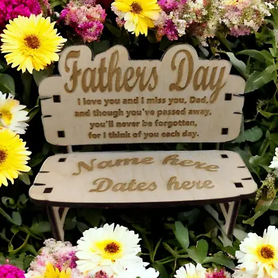 Fathers Day Gift In Loving Memory Memorial Bench Keepsake Missing You Dad • £7.15