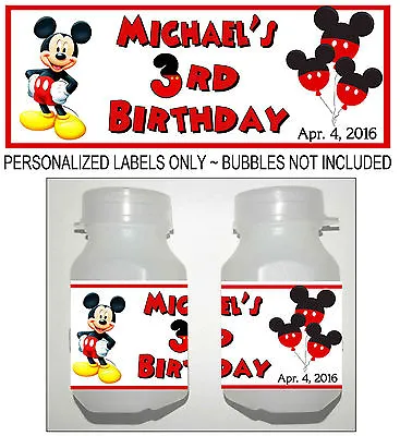 30 Mickey Mouse Birthday Party Favors Bubble Labels • $5.99