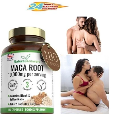 £30.99 • Buy MACA ROOT HIGH STRENGTH EXTRACT CAPSULES 10,000mg 180 VEGAN 3 MONTH SUPPLY